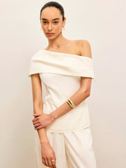 One-Shoulder Draped Top