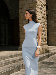 Backless Ribbed Knit Top