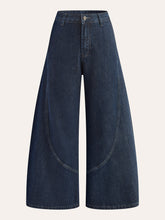 Cotton Mid-Waist Wide-Leg Jeans