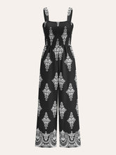 Smocked Floral Print Jumpsuit