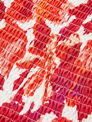 Off-Shoulder Smocked Floral Dress