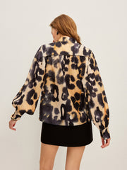 Leopard Print Button-Up Shirt
