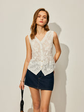 Cotton Floral Embroidery Vest