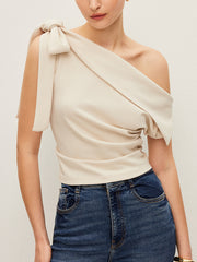 One-Shoulder Top With Bow Detail