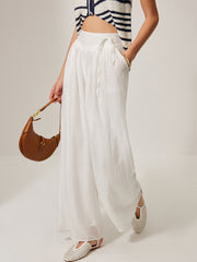 Mid-Waist Pocket Detail Tie Pants