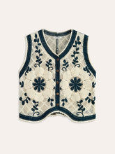 Embroidered Crochet Knit Vest