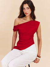 Cotton & Linen One-Shoulder Top