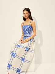 Print Adujstable Spaghetti Strap Zipper Dress