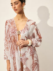 Floral Print Cover-Up Skirt