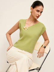 Metal Detail Knit Top