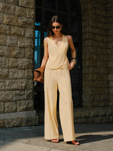 Cotton & Linen Wrap Top With Pants Set