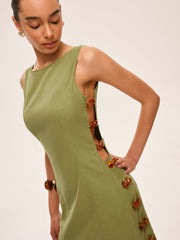 Cotton & Linen Cut-Out Side Dress