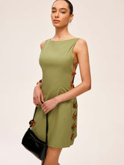 Cotton & Linen Cut-Out Side Dress