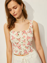 Floral Print Knit Vest