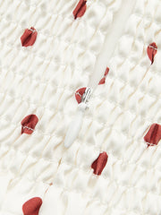 Polka Dot Off-Shoulder Dress With Ribbon Detail