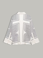 Geometrical Print Lapel Shirt