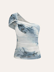 Tie-Dye One-Shoulder Top
