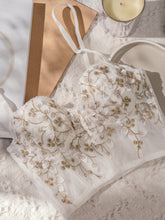 Floral Semi-Sheer Mesh Lace Crop Corset Top