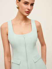 Zipper Front Top With Pockets