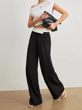Mid-Waist Pants With Pockets & Contrast Waistband