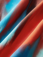 Multi Color Asymmetrical Neck Backless Long Dress