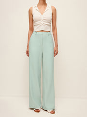 Mid-Waist Wide-Leg Pants Without Belt