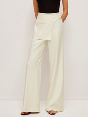 Mid-Waist Pockets Pants With Wrap Detail
