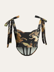 Sweetheart Neck Bow Knotted Strap Corset