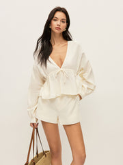 Cotton Pockets Shorts Set