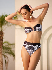 Floral Print High-Waist Bikini Bottom