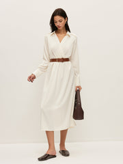 Belted Wrap-Style Shirt Dress