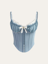 Lace Trim Sweetheart Neck Bow Detail Corset