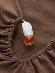 Asymmetrical Ruched Top With Button Detail