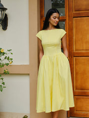 Open-Back Cap Sleeve Dress