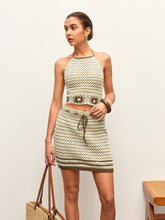 Halter Jacquard Knit Skirt Set