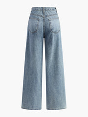 Asymmetric Waist Wide-Leg Jeans