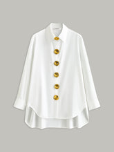 Long-Sleeved Shirt with Gold Buttons