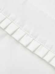 Pleated Square Neck Buttoned Top