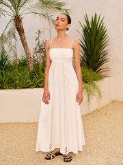 Lace Trim Cotton Cami Dress