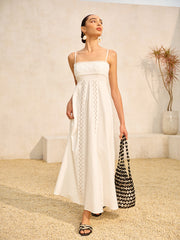 Lace Trim Cotton Cami Dress