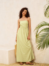 Striped Strapless Pockets Dress