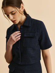 Short-Sleeve Pockets Jacket