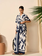 Floral Print Semi-Sheer Button-Up Shirt