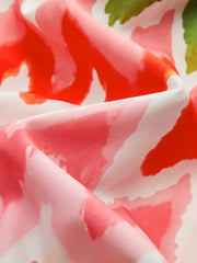 Zigzag Print Ruched Halter Dress