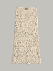 Cotton Crochet Lace Semi-Sheer Skirt