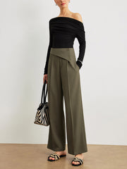 Mid-Waist Asymmetrical Design Pants