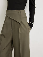 Mid-Waist Asymmetrical Design Pants