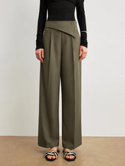 Mid-Waist Asymmetrical Design Pants