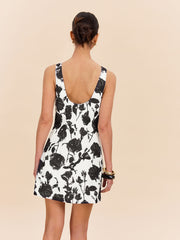 Backless Floral Print Dress