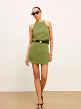 Cotton & Linen Halter Neck Skirt Set Without Belt